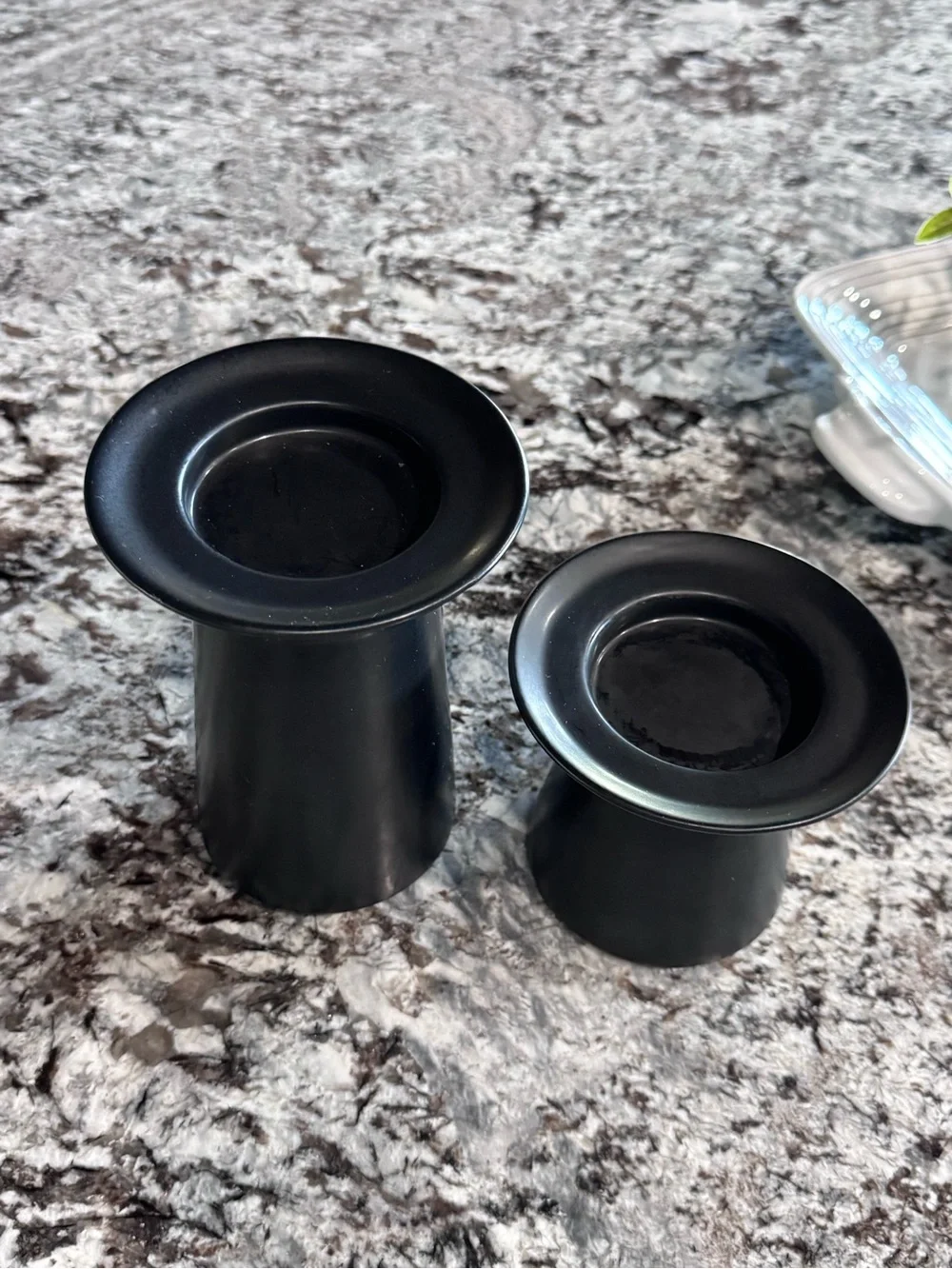 IKEA SINNESRO pillar/block candle holders in a black finish discontinued